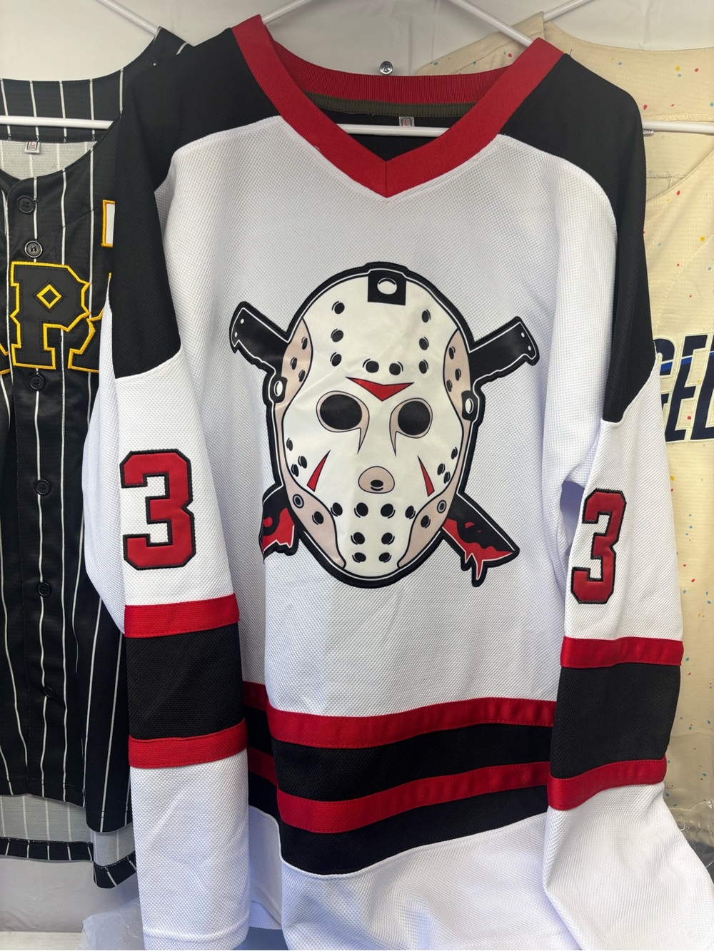 Hockey Mask Friday 13th Graphic Jersey - White/Black/Red